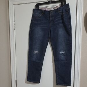 Vintage America Dark Blue Cropped Jeans